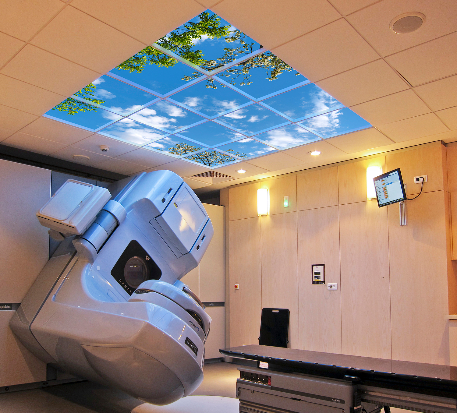 2.4m x 2.4m Luminous SkyCeiling (sky ceiling) in LINAC suite I.