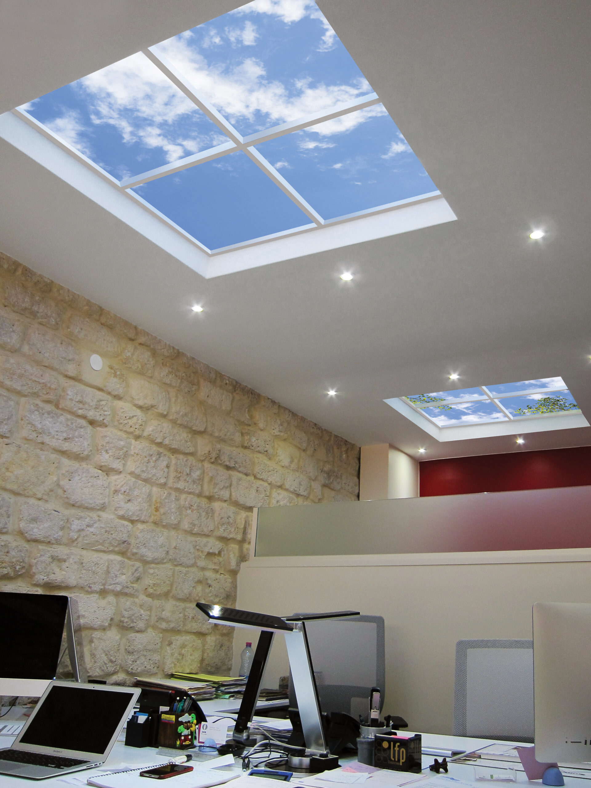 Luminous SkyCeilings (sky ceiling) create the most credible illusion of open skies for occupant wellness
